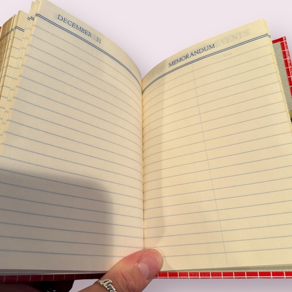 Vintage Made In Italy Red Plaid Scotty Dog Locked Daily Journal Diary - Picture 9 of 14